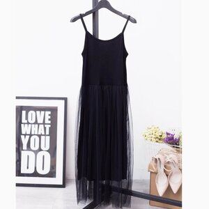 NWT CHICEVER Sexy Summer Loose Spaghetti Strap Mesh Dress Sz M